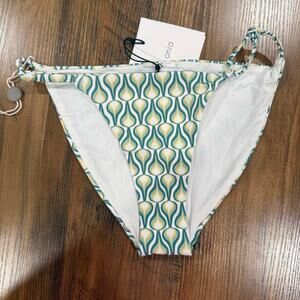 ONIA Hannah Low Rise Y2K Deep Sea Green Blue Bikini Bottom Small